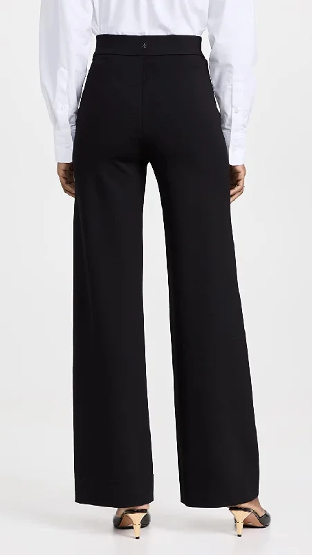 rain pants waterproof -rag & bone Women's Irina Ponte Wide Leg Pants Black Stretch