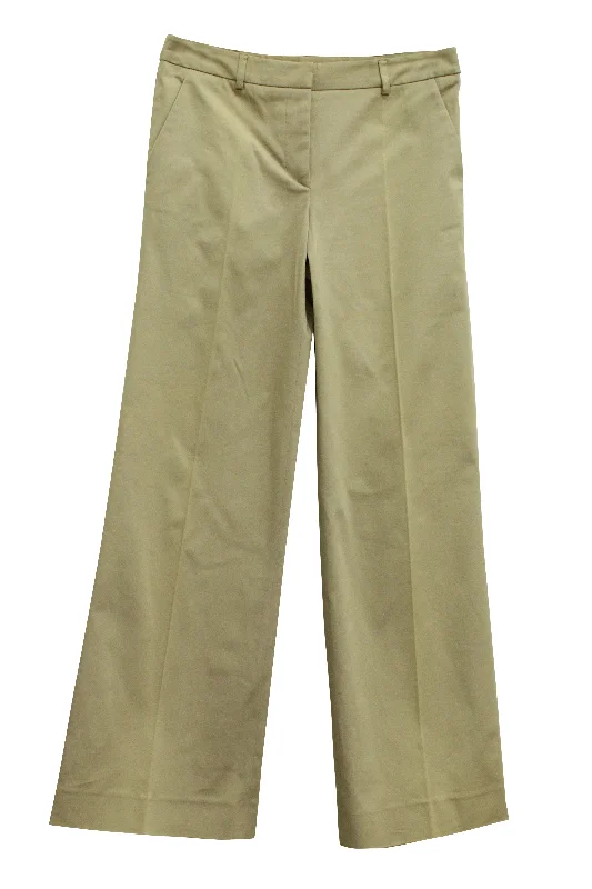 his and hers pants -Red Valentino Flare Pants in Beige Cotton