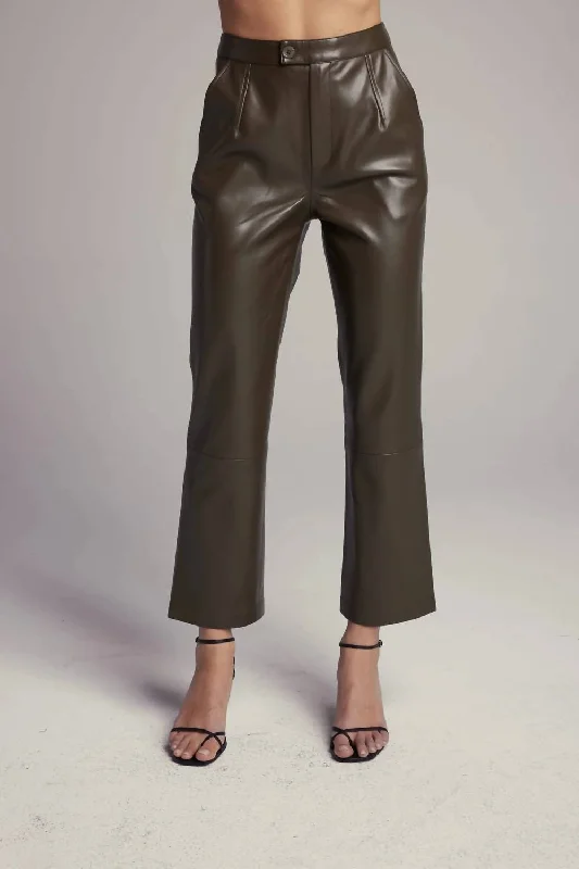 partner jeans cute -Rucker Vegan Leather Pant In Forest Night