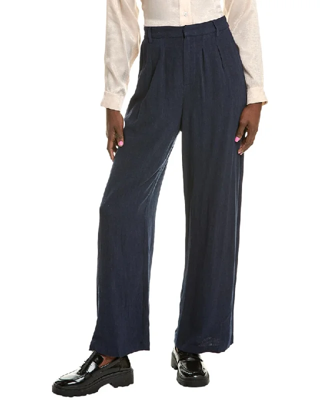 trucker pants bold -Sadie & Sage Sandy Cove Pleated Linen-Blend Pant