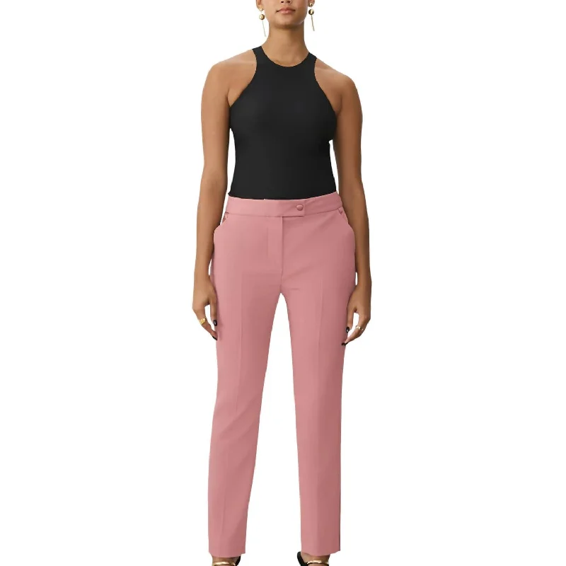 digital print jeans -Satin Tuxedo Pants In Soft Pink