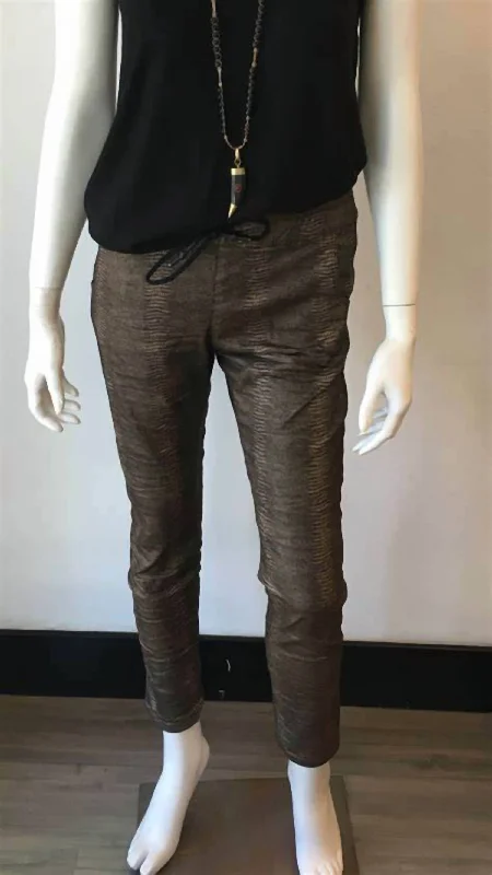 all-over print jeans -Shely Bronze Snake