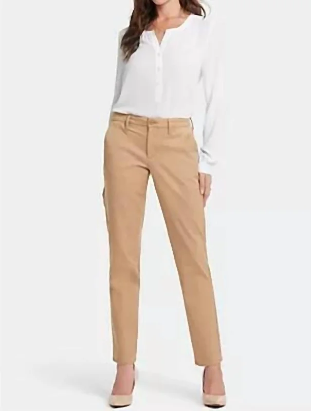 light wash jeans -Sheri Slim Trouser In Sand Dune