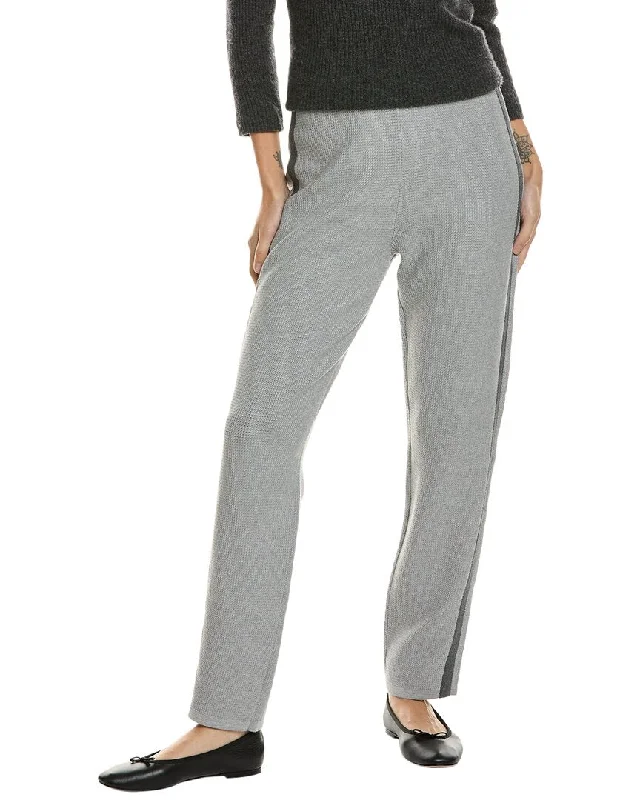 petite pants women -St. John Melange Spectator Stretch Pique Knit Pant