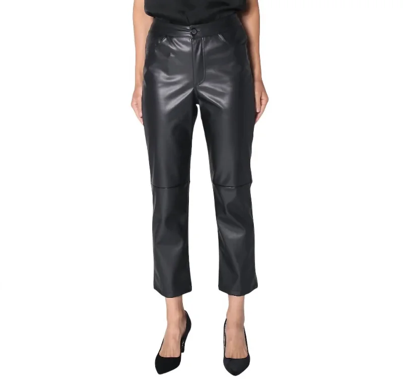 all-over print jeans -Vegan Leather Pant In Black