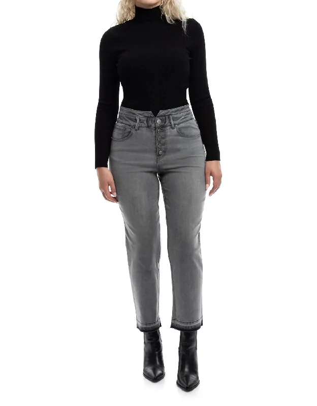 flared pants retro -Vienna Relaxed Straight Leg Jean In Washed Black