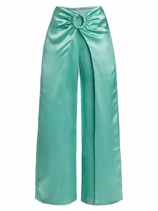 preppy pants polished -Women's Belma Wide Leg Pants In Aqua