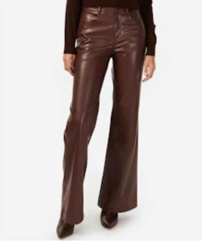 marathon team jeans -Zenobia Vegan Leather Pants In Java